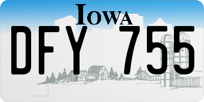 IA license plate DFY755