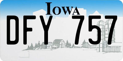 IA license plate DFY757