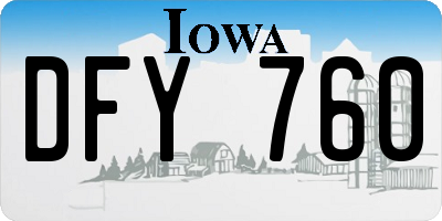 IA license plate DFY760