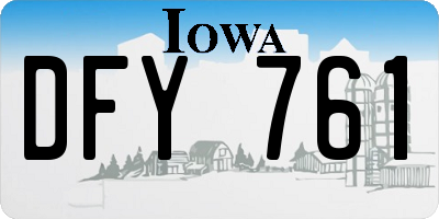 IA license plate DFY761