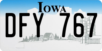 IA license plate DFY767