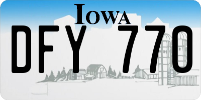 IA license plate DFY770