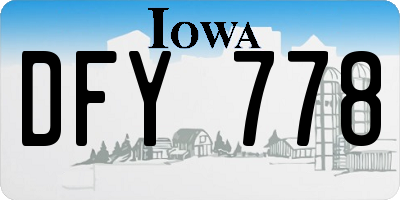 IA license plate DFY778