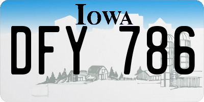 IA license plate DFY786