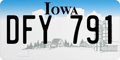 IA license plate DFY791