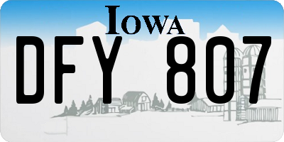 IA license plate DFY807