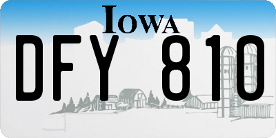IA license plate DFY810