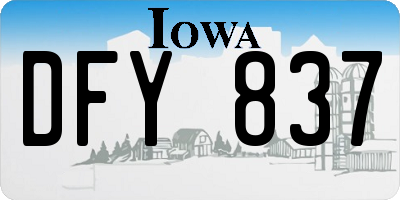 IA license plate DFY837
