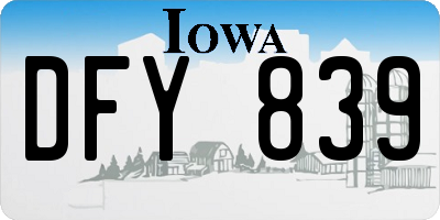 IA license plate DFY839