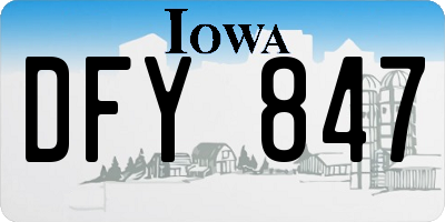 IA license plate DFY847