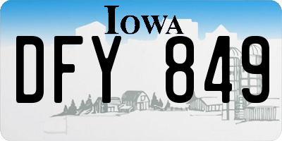 IA license plate DFY849