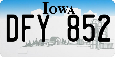 IA license plate DFY852