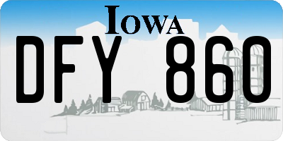 IA license plate DFY860
