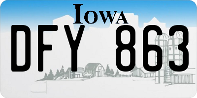 IA license plate DFY863