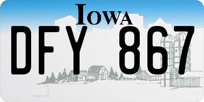 IA license plate DFY867