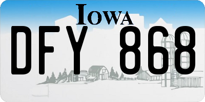 IA license plate DFY868