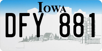 IA license plate DFY881