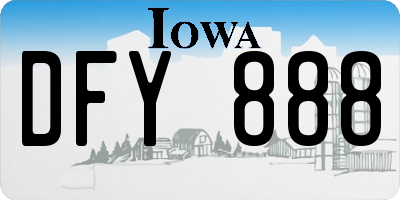 IA license plate DFY888