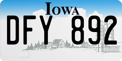 IA license plate DFY892