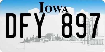 IA license plate DFY897