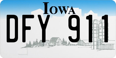 IA license plate DFY911