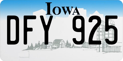 IA license plate DFY925