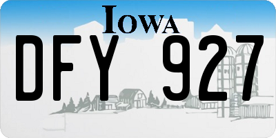 IA license plate DFY927
