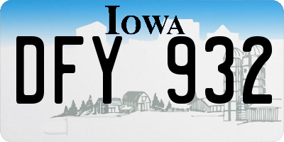 IA license plate DFY932