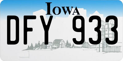 IA license plate DFY933