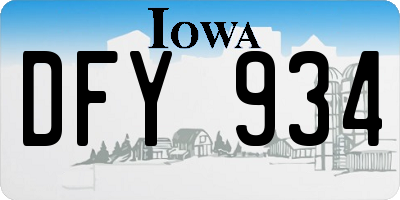 IA license plate DFY934