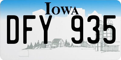 IA license plate DFY935