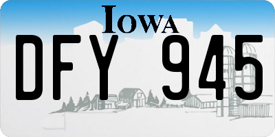 IA license plate DFY945