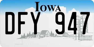 IA license plate DFY947