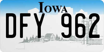 IA license plate DFY962