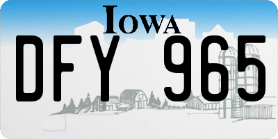 IA license plate DFY965