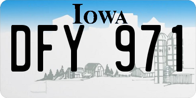IA license plate DFY971