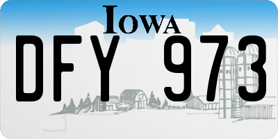 IA license plate DFY973