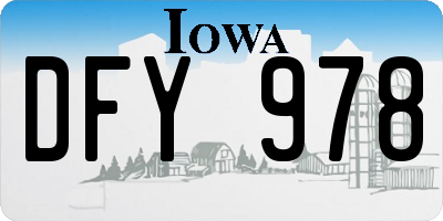 IA license plate DFY978