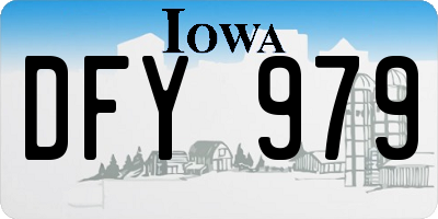 IA license plate DFY979