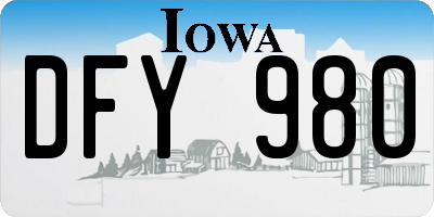 IA license plate DFY980
