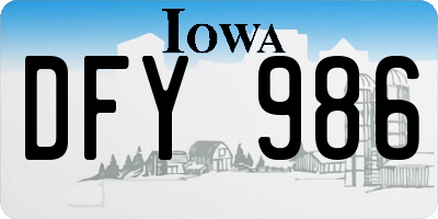 IA license plate DFY986