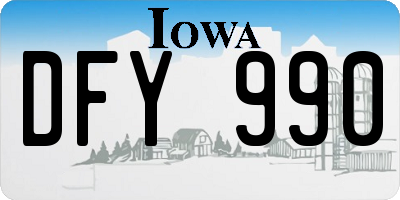 IA license plate DFY990