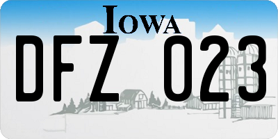 IA license plate DFZ023