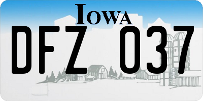 IA license plate DFZ037