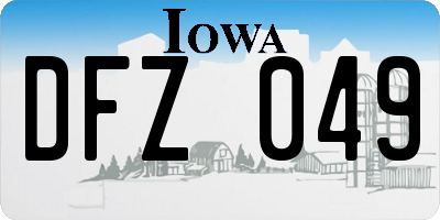 IA license plate DFZ049