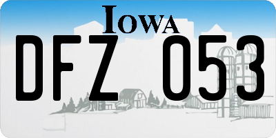 IA license plate DFZ053