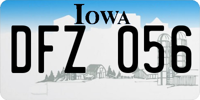 IA license plate DFZ056