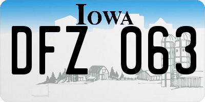 IA license plate DFZ063