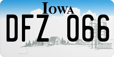 IA license plate DFZ066