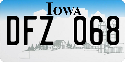 IA license plate DFZ068